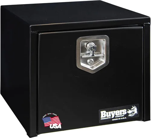 Miniatura 22 de Buyers Products 1703349 - Caja de acero negro para debajo de la carrocería con pestillo de mango en T, 14 x 12 x 18 pulgadas, caja de herramientas