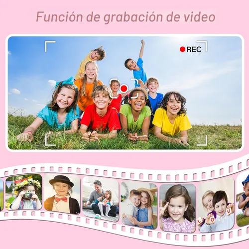 Miniatura 5 de Goopow Juguetes de Cámara para Niños de 3-8 Años Niñas Niños, Videocámara Digital para Niños con Cubierta Suave de Dibujos Animados, Mejor Regalo