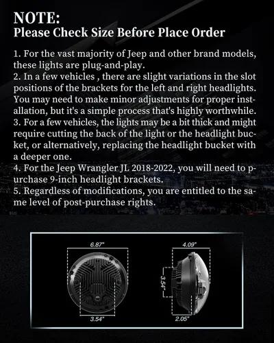 Miniatura 6 de HWSTAR Par de faros delanteros LED redondos 1000% brillantes antideslumbrantes de 7 pulgadas, compatibles con Jeep Wrangler JK, JKU, TJ, LJ, Chevy