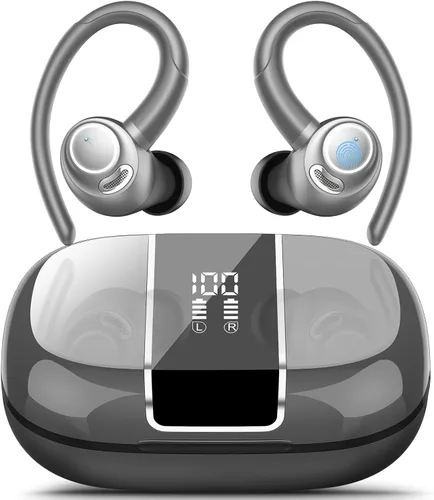 Miniatura 2 de Auriculares inalámbricos Bluetooth 5.3 deportivos, auriculares 48H con micrófono ENC, auriculares estéreo Bluetooth de graves profundos con ganchos
