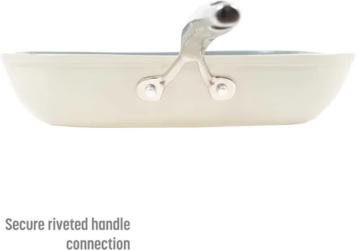 Miniatura 7 de Goodful Sartén antiadherente de cerámica de 11 pulgadas, ollas y sartenes aptas para lavavajillas, mango de acero inoxidable de agarre cómodo, Crema