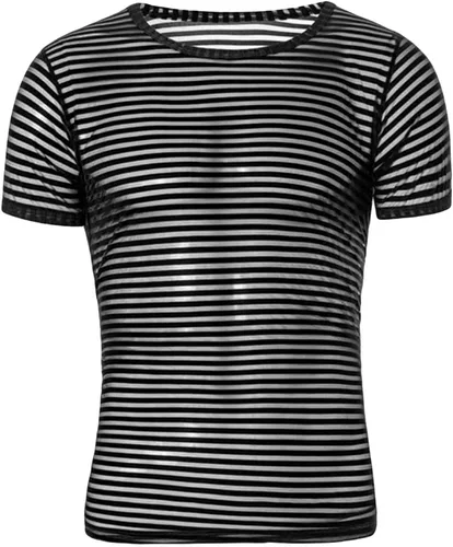 Camisetas de verano transpirables de seda de hielo para hombre, de manga corta, para cultivar fitness, cuello redondo, blusa transparente