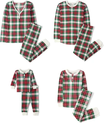 Miniatura 6 de The Children's Place Family Matching, Plaid Waffle 2 Piece Pajama Sets