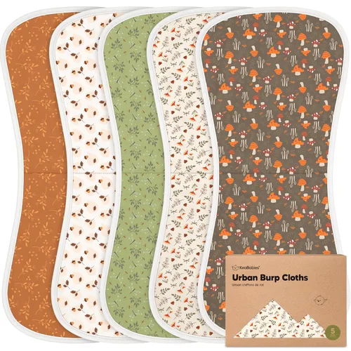 Miniatura 37 de Paños orgánicos para bebés, niños y niñas, paquete de 5, ultra absorbente, paño para eructar, ropa para recién nacidos, toalla para la leche, babero