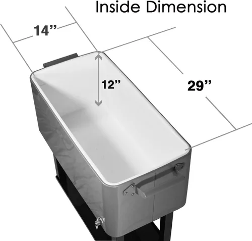 Miniatura 4 de Clevr caja refrigeradora para hielo rodante, para patio y exteriores, con bandeja adicional, barra de fiestas de patio portátil, cofre de bebidas