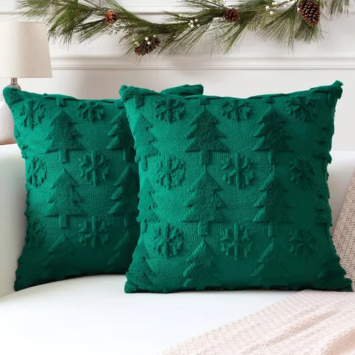 Miniatura 35 de OTOSTAR - Juego de 2 fundas decorativas para cojines navideños, suaves, afelpadas, de lana corta aterciopelada, estilo de lujo, para sofá o Crema