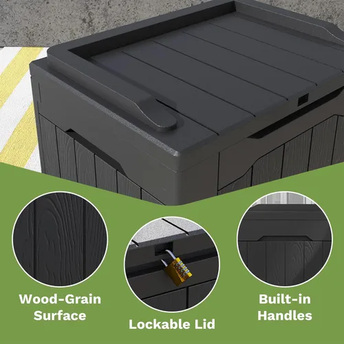 Miniatura 4 de Patiowell Caja de resina de 30 galones, caja de almacenamiento al aire libre para muebles de patio, entregas, suministros de piscina, impermeable