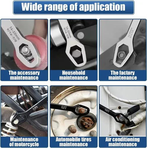 Miniatura 3 de 2 llaves Torx universales de doble cabeza autoaprietadas, 0.315 in - 0.866 in, herramientas de reparación de llaves universales autoaprietadas