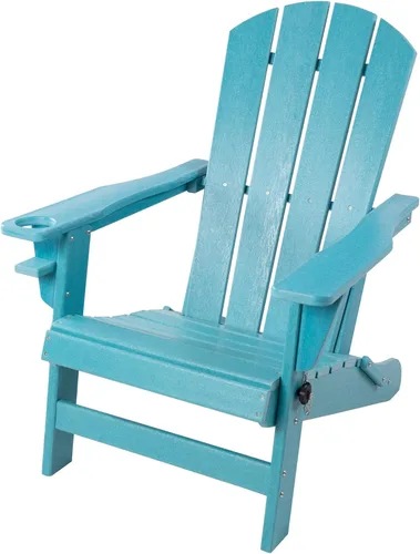 Kozyard Silla Adirondack plegable, sillas de patio al aire libre, silla de cubierta de resina plástica de polietileno de alta densidad pintada