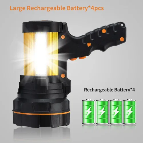 Miniatura 3 de Linterna Reflector Portátil Súper Brillante LED de Alto Lúmenes Recargable, Luces de Punto Más Potentes Portátiles de Gran Capacidad 10000 de Larga