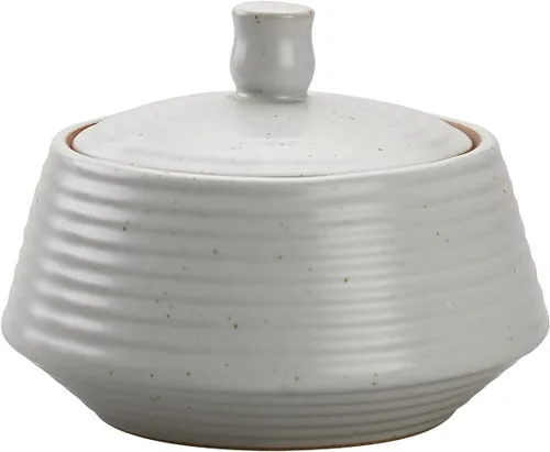 Miniatura 9 de Recipientes de cocina retro, tarro de almacenamiento de alimentos de cerámica de forma redonda con tapa hermética de silicona para té, café, nueces