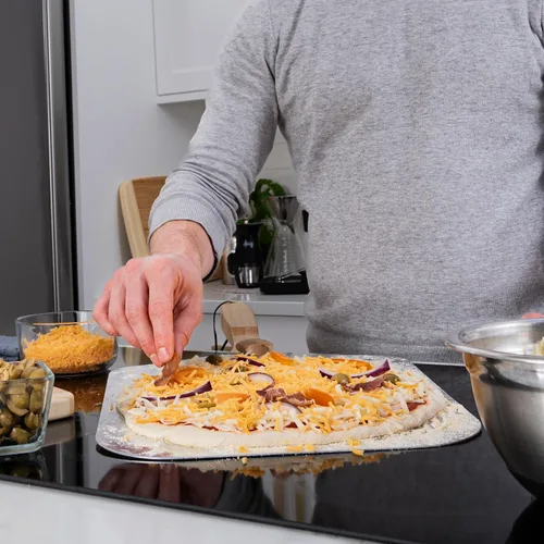 Miniatura 7 de Old Stone Pizza Kitchen - Pala de aluminio para pizza con mango de madera plegable, 12 x 14 pulgadas