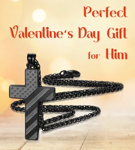 Miniatura 2 de SAM & LORI Regalos para adolescentes, niños, hombres, collar de cruz de bandera estadounidense para hijo, novio, marido, padre en cumpleaños