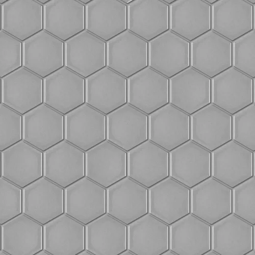 Merola Tile Metro - Azulejo hexagonal de 2 pulgadas, color gris claro brillante, 11-1/8 pulgadas x 12-5/8 pulgadas, azulejos de porcelana para piso