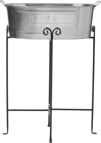 Miniatura 18 de Let's Make Memories Tina de bebida personalizada – Tina personalizada para bebidas – Personalizable con nombre e inicial – Tina galvanizada – 20 ¾