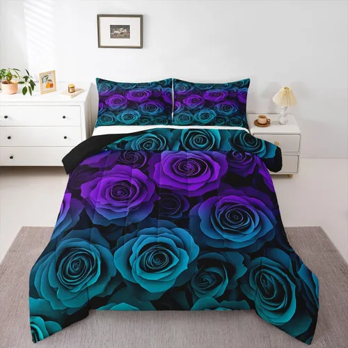 Miniatura 18 de Erosebridal Juego de edredón de corona King y Queen, juego de ropa de cama para parejas adultos, mujeres y hombres, juegos de edredón para boda, San
