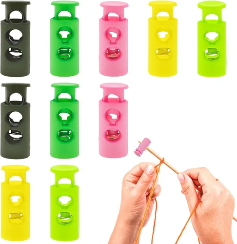 Miniatura 9 de Paquete de 10 tapones de aguja de protección de punta de abeja, herramientas de tejer, accesorios para tejer Abeja colorida