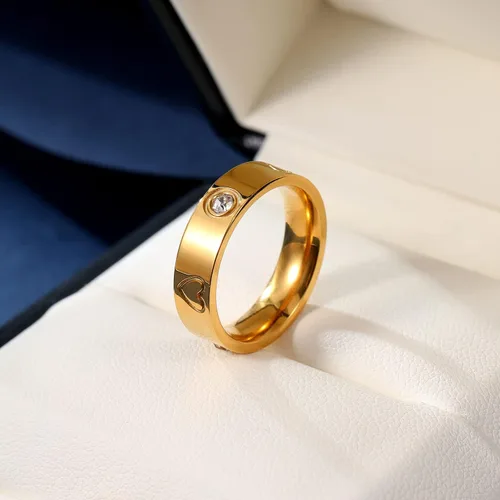 Miniatura 3 de 3PCS Love Friendship Rings for Women Girl 18K Gold Silver Rose Plated Cubic Zirconia Titanium Steel Promise Ring Wedding Band Jewelry Birthday Gifts