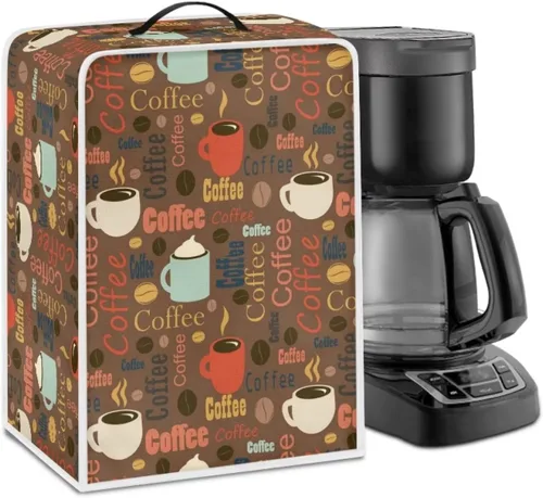 Miniatura 65 de Funda para cafetera, poliéster, azul, se adapta a la mayoría de máquinas de café estándar, protector resistente al polvo, huellas dactilares
