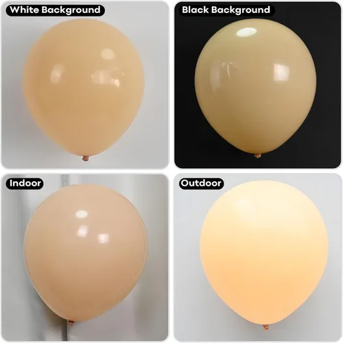 Miniatura 8 de Paquete de 60 globos de 12 pulgadas con temática retro rosado rubor, globos rosa palo, oro rosa metálico cromado, arena blanca y piel, decoración