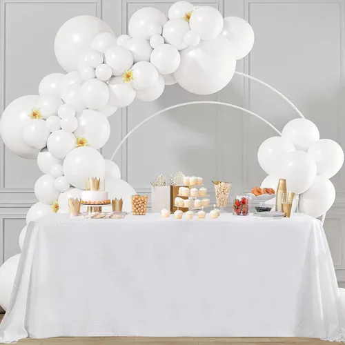 Miniatura 16 de Pufogu Mantel redondo de lentejuelas negras de 50 pulgadas con purpurina negra para decoración de cumpleaños, boda, despedida de soltera, baby