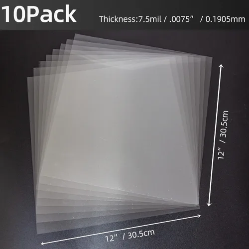 Miniatura 2 de Hoja de Mylar en blanco de 7.5 mil (paquete de 10), hoja de plástico transparente de 12 x 12 pulgadas, hojas de acetato transparente para Cricut