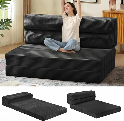 Miniatura 18 de JUIKURY Sofá cama plegable, silla cama convertible con almohada, colchón plegable, sofá cama de dos en uno, sofá cama extraíble portátil, silla cama