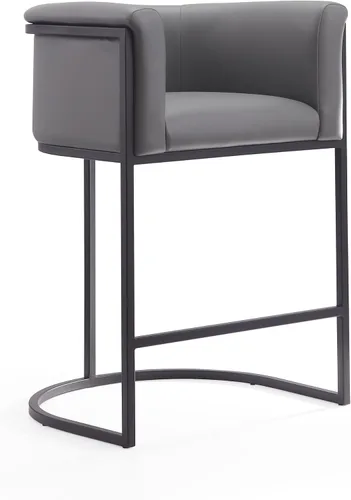 Miniatura 10 de Manhattan Comfort Cosmopolitan - Taburetes de bar modernos de mediados de siglo de mediados de siglo, tapicería de piel sintética, acolchado