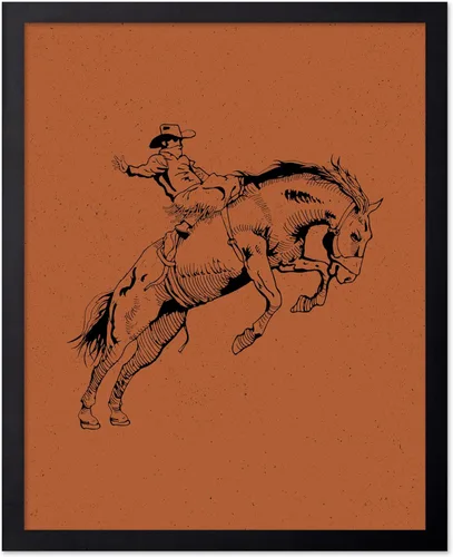Miniatura 89 de Poster Master Póster de Rodeo marrón – Estampado retro de vaquero sobre caballo – Arte de vaquero – Arte occidental – Arte del salvaje oeste