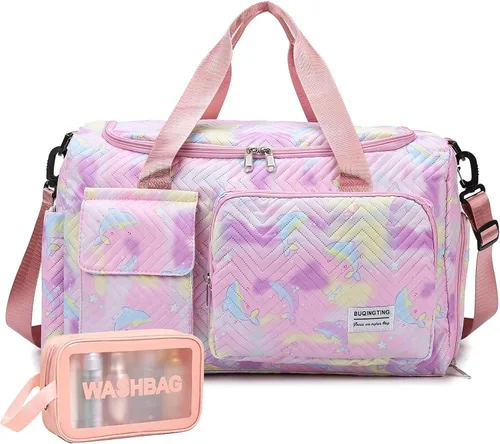 Miniatura 312 de Pequeña bolsa de gimnasio para mujer, bolsa de viaje con compartimento para zapatos