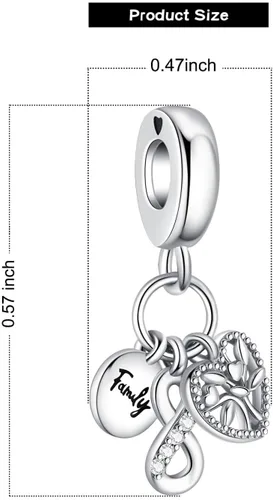 Miniatura 7 de VALGACLS Dijes de plata de ley 925 con forma de corazón para pulseras y collares, día de San Valentín, día de la madre, joyería para mujer