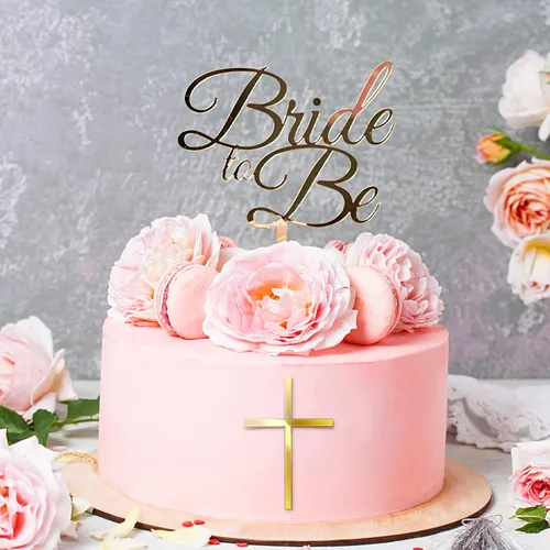 Miniatura 4 de Blulu 16 piezas de decoración para tartas de bautismo, decoración cristiana para cupcakes, espejo dorado, acrílico, decoración cristiana