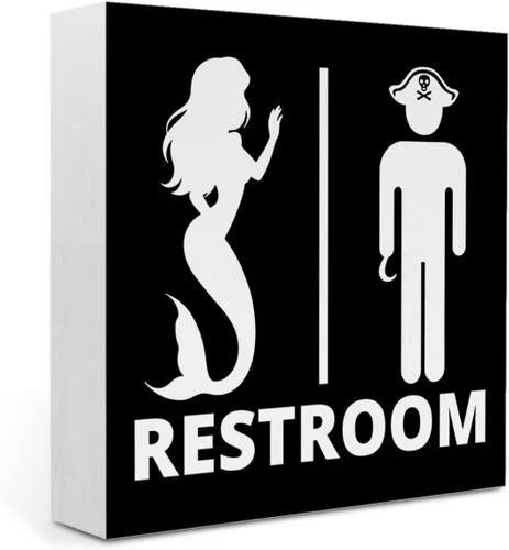 Miniatura 25 de Decoración de baño de playa, reglas de baño, estrellas de mar, decoración de verano, letrero de caja de madera para el hogar, oficina, estante