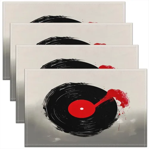 Miniatura 18 de jejeloiu Juego de 4 manteles individuales decorativos de hongos de 18 x 12 pulgadas, manteles individuales de mesa con diseño de hongos de dibujos