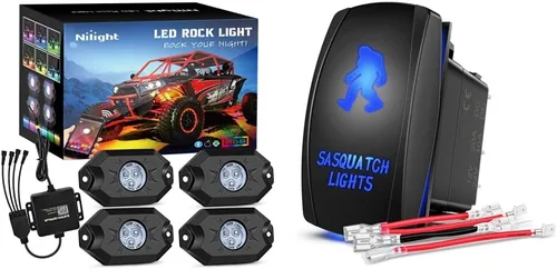 Miniatura 8 de Nilight Kit de luces LED RGB (4 cápsulas) y kit de arnés de cableado de barra de luz LED NI-WA 06
