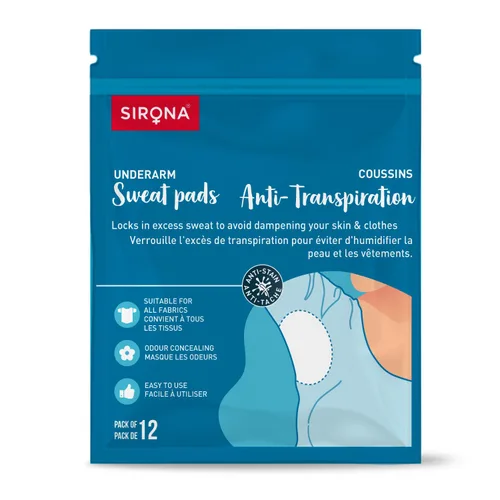 Miniatura 10 de Sirona Almohadilla desechable para sudor de axilas, 24 almohadillas, antitranspirantes, absorbentes, bloqueadoras de olores, protectores de vestido