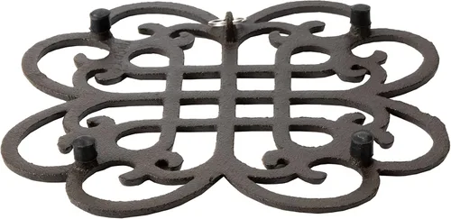 Miniatura 4 de GASARÉ, Salvamanteles de hierro fundido para platos calientes, ollas y sartenes, salvamanteles de metal, diseño clásico, tapas de patas de goma