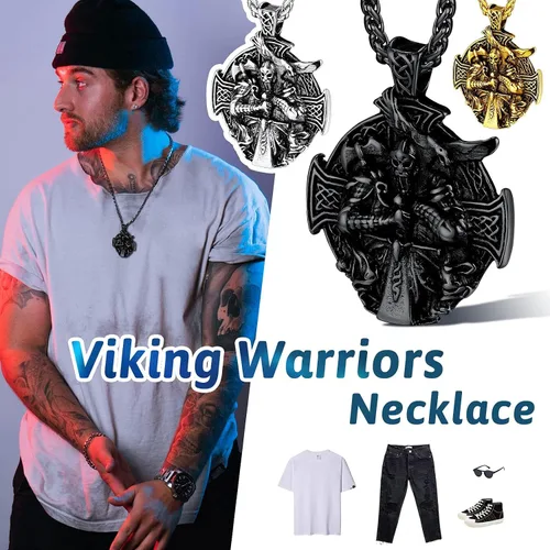 Miniatura 5 de FaithHeart Collar vikingo para hombre, acero inoxidable, mitología nórdica, lanza vikingaamuleto de Odín