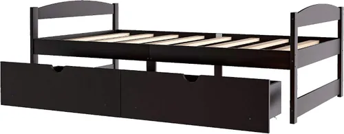Miniatura 8 de Harper & Bright Designs Sofá cama de madera tamaño individual con 2 cajones de almacenamiento, sofá cama de doble uso para sala de estar, habitación