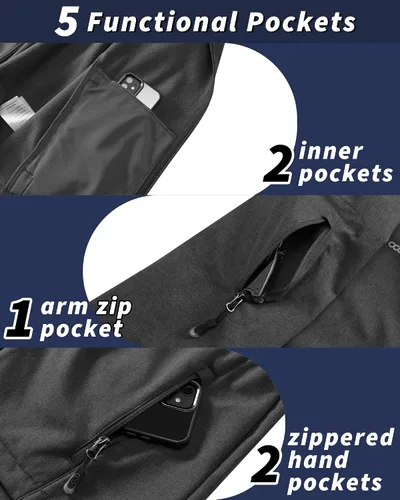 Miniatura 3 de 33,000ft Chaqueta Softshell con capucha para hombre, impermeable, ligera, aislada, cortavientos, con forro polar
