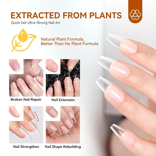 Miniatura 4 de SAVILAND Clear Builder - Gel de uñas de 0.5 fl oz (0.5 onzas líquidas), gel de extensión de uñas en una botella, gel duro fortalecedor de uñas rico
