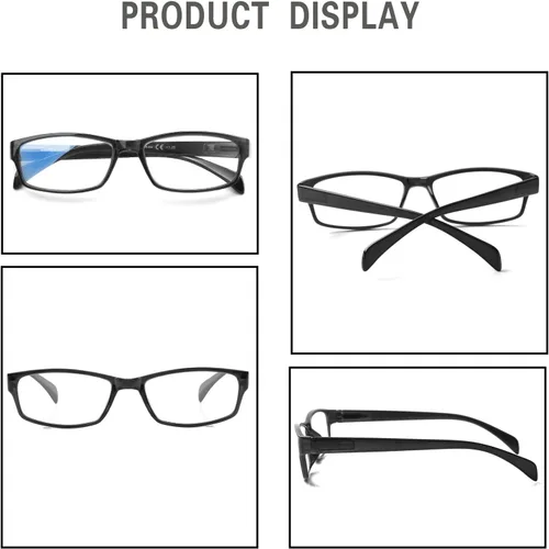 Miniatura 4 de JOSCHOO Gafas de lectura para computadora para mujeres y hombres, paquete de 6 lectores de bisagra de resorte con bloqueo de luz azul