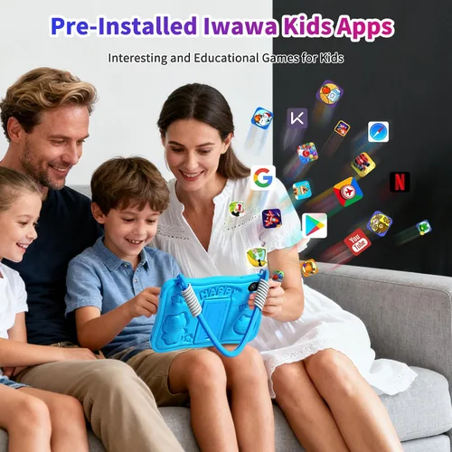 Miniatura 7 de Tablet Android 10 pulgadas, Android 15,32GB de almacenamiento, cinco núcleos, pantalla HD IPS, cámara dual, WiFi, Bluetooth, control parental, Azul