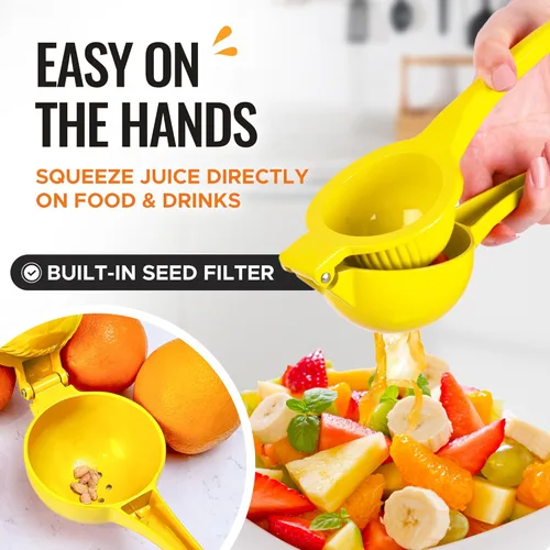 Miniatura 8 de Zulay Kitchen Exprimidor de naranja de metal de alta calidad, exprimidor de cítricos, prensa manual para extraer la mayor cantidad de jugo posible