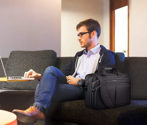 Miniatura 2 de KROSER Maletín ligero expandible para laptop de 17.3 pulgadas, bolsa de trabajo de negocios premium repelente al agua para viajes/mujeres/hombres