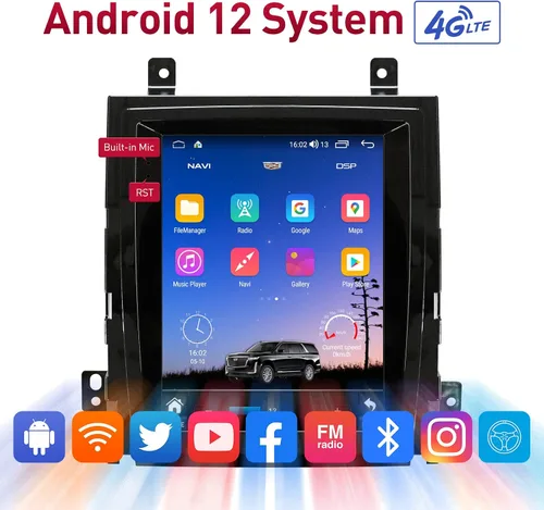 Miniatura 4 de Radio de coche para Cadillac Escalade 2007-2014, Android 12 estéreo 10.4 pulgadas Octa-Core 4+64G Carplay inalámbrico Android Auto 4G red 5G WiFi