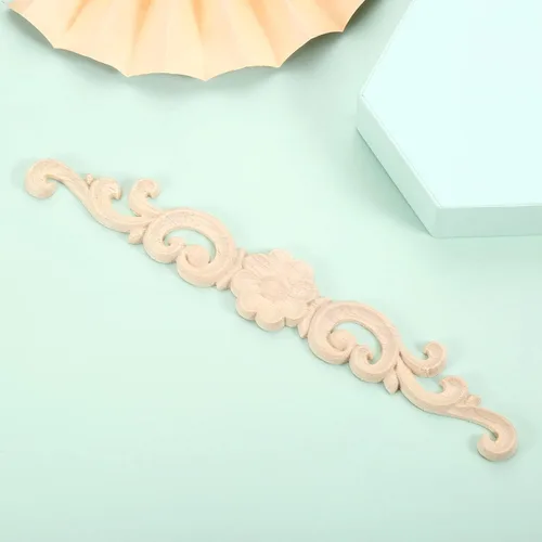 Miniatura 8 de MUXSAM Apliques de madera decorativos tallados, calcomanías largas de madera para decoración de muebles, tallas de roseta para puerta, gabinete