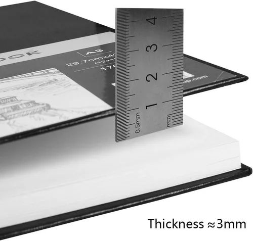 Miniatura 4 de Tavolozza - Cuaderno de bocetos de tapa dura A3 (16.6 x 11.7 pulgadas), 48 páginas de papel de dibujo pesado 102 lb/170gsm sin ácidos, superficie