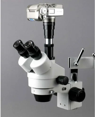 Miniatura 6 de AmScope Microscopio de zoom estéreo trinocular profesional SM-3TX, oculares WH10x, aumento de 3.5X-45X, objetivo de zoom 0.7X-4.5X, iluminación