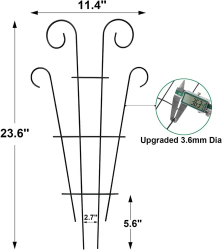 Miniatura 3 de Mklsit Paquete de 4 enrejados de metal de 23 pulgadas para plantas trepadoras al aire libre, soporte de enrejado de plantas de interior para plantas